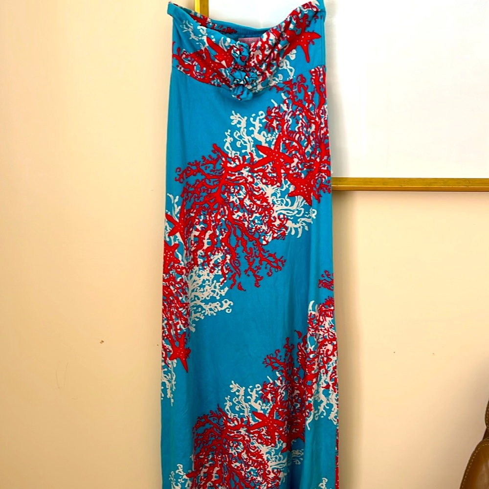 Lilly Pulitzer Strapless Tropical Dress. Size Small